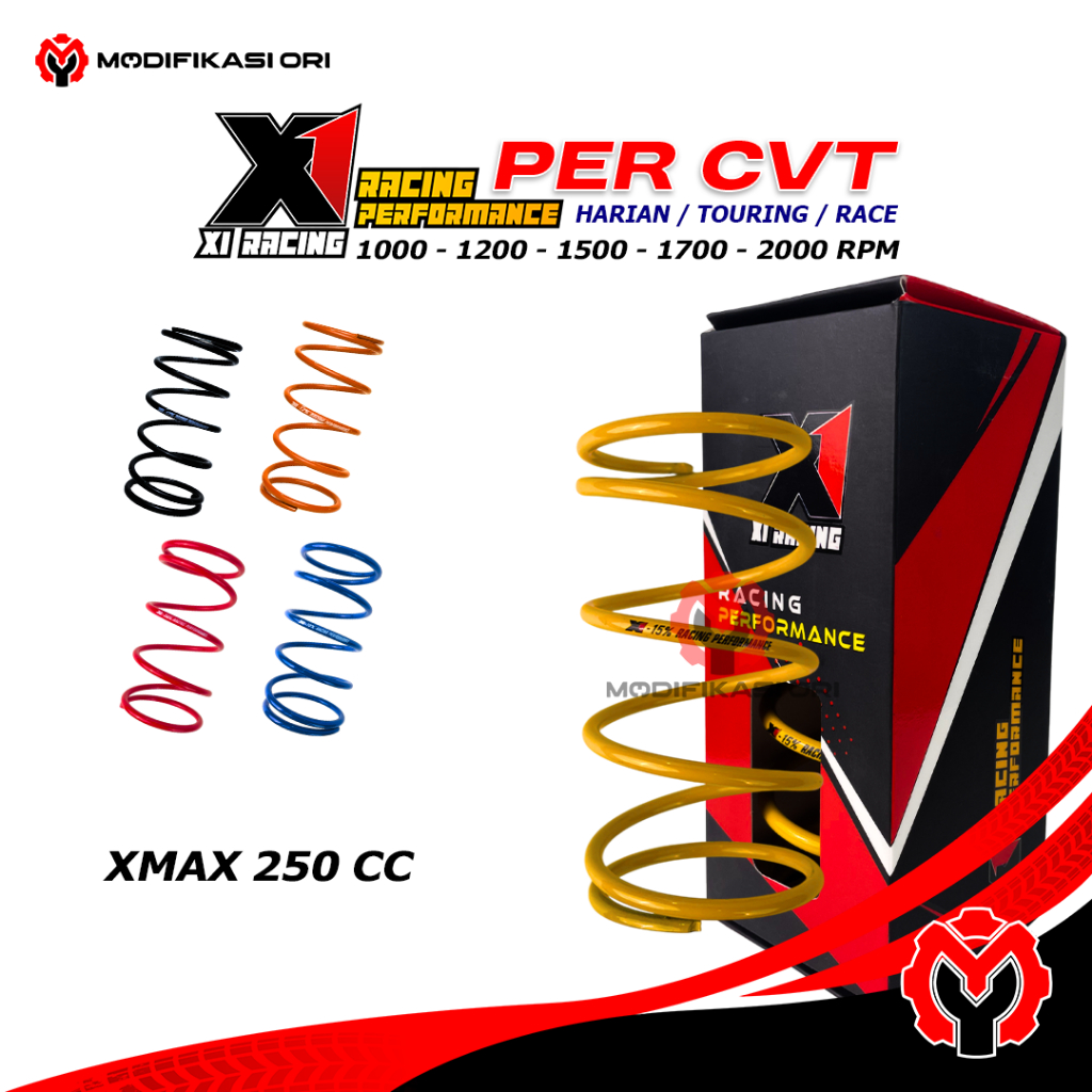 XMAX - PER CVT 1500 RPM X1 RACING - YAMAHA XMAX 250 - MODIFIKASI ORI