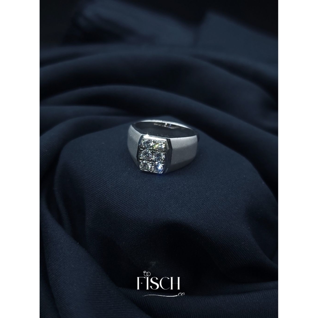 (Code 4969) Cincin Berlian Pria Palladium Diamond Ring Elegan Man - Fisch.co