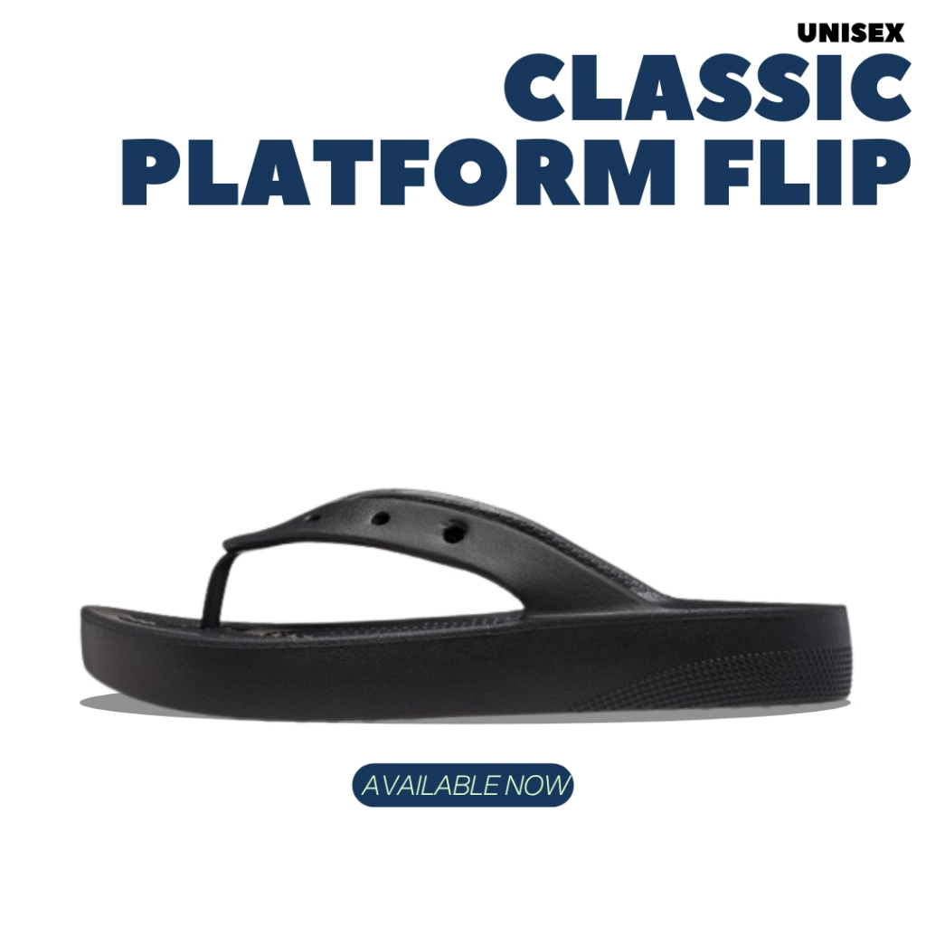 Sandal CrocsDewasa Classic Platform Flip Black