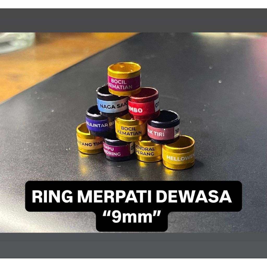ring ukuran 9 mm dewasa cincin gelang merpati rikues nama