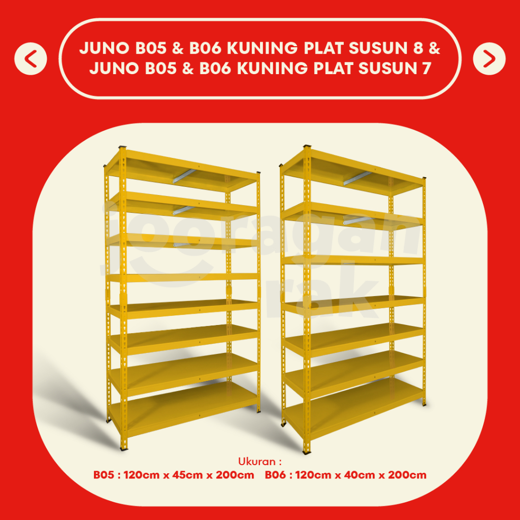 KRISBOW FULL BESI RAK GUDANG SIKU LUBANG SERBAGUNA SHELVING PLAT HEAVY DUTY | FULL KUNING