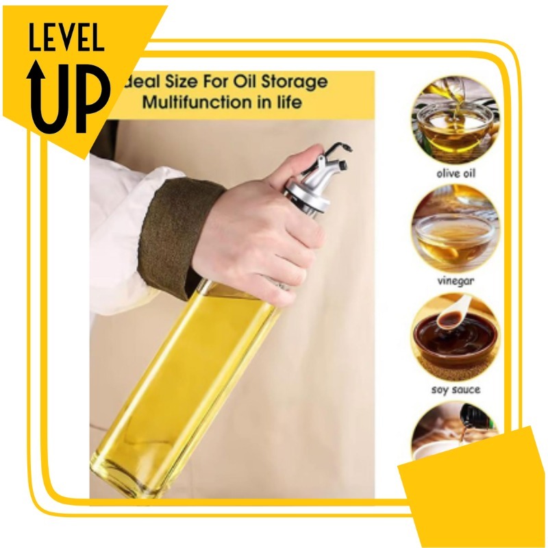 Tempat Botol Minyak Kaca/Botol Cuka / Botol Kecap / Glass Oil Control Pot Multifungsi / Oilpot Polos