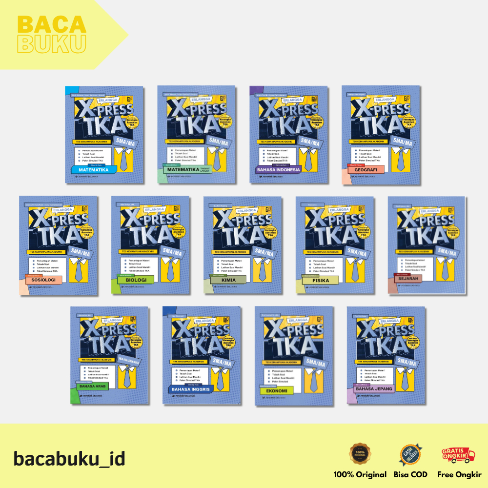 BUKU ERLANGGA XPRESS TKA SOSIOLOGI, GEOGRAFI, BAHASA INDONESIA, BAHASA INDONESIA TINGKAT LANJUT, MAT