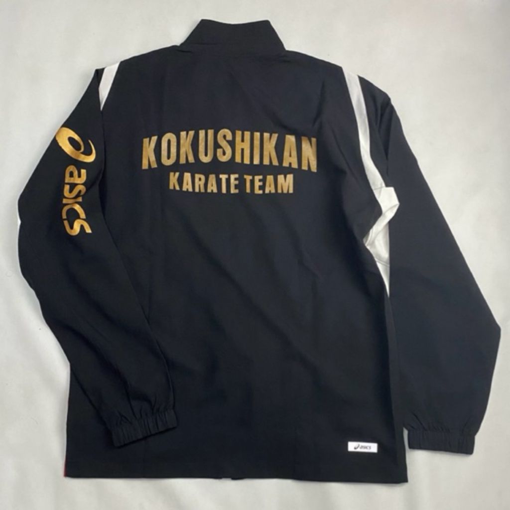 Jaket parasut running ASICS Tracktop full zipper original preloved