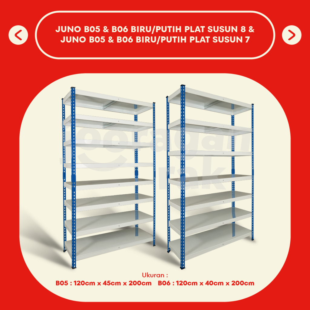 KRISBOW FULL BESI RAK GUDANG SIKU LUBANG SERBAGUNA TIDAK PERLU BAUT HEAVY DUTY | BIRU - PUTIH