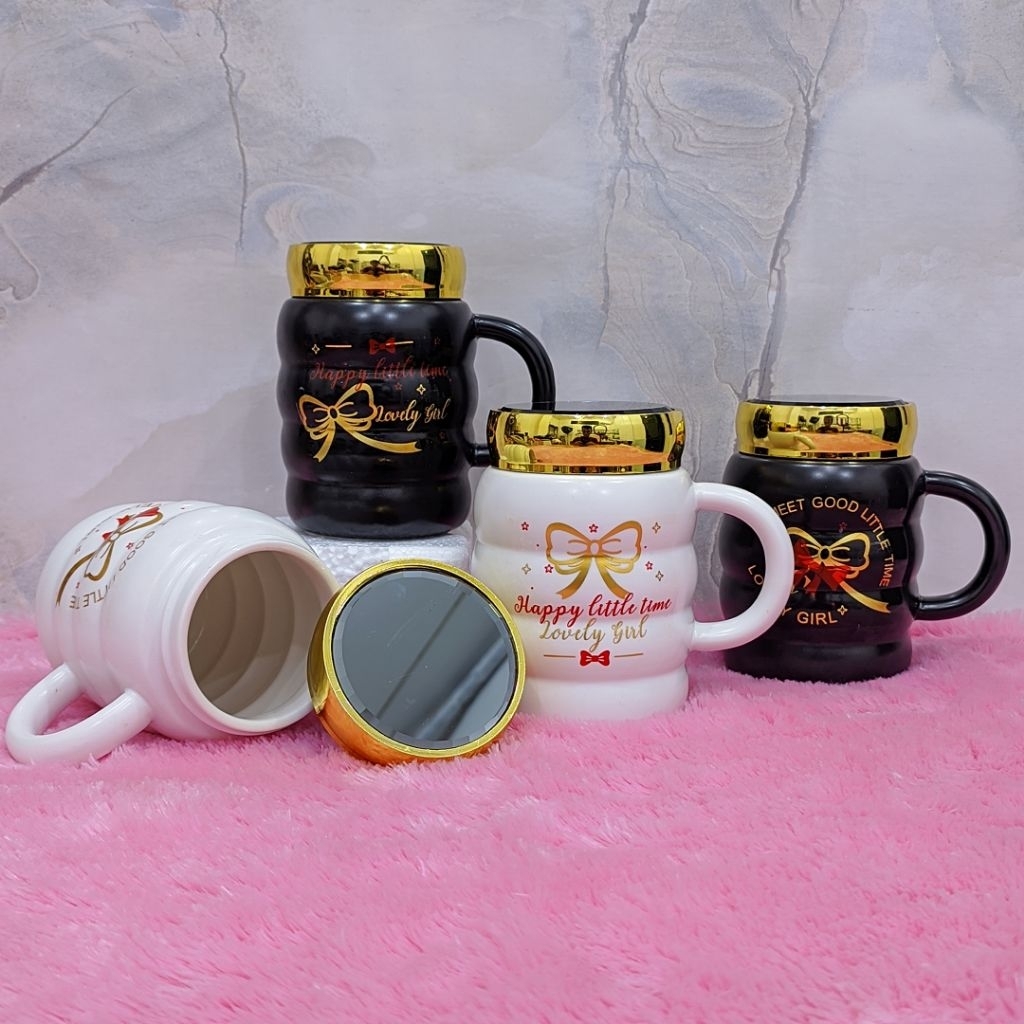 Mug Keramik Tutup Putar / Mug Keramik Tutup Cermin