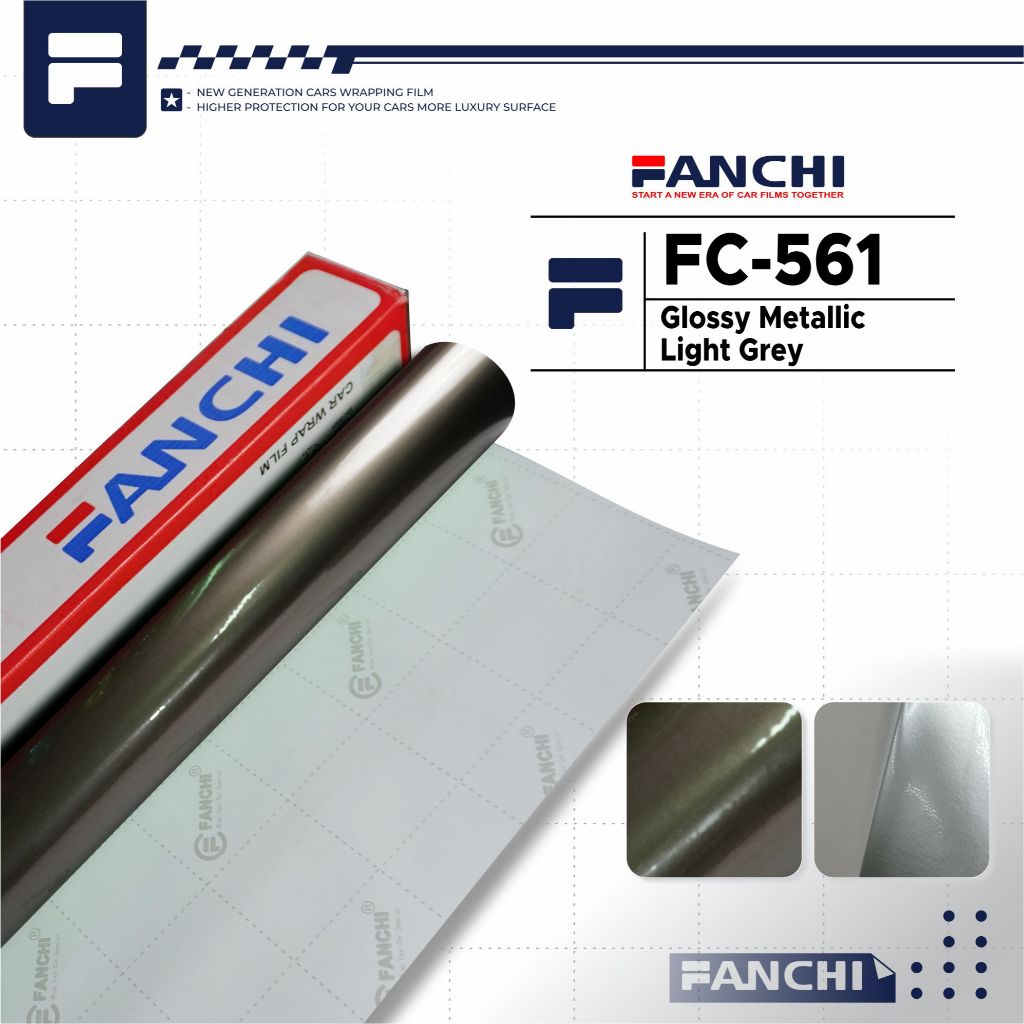 152cm sticker skotlet Fanchi FC561 Candy Glossy Mettalic light grey meteran