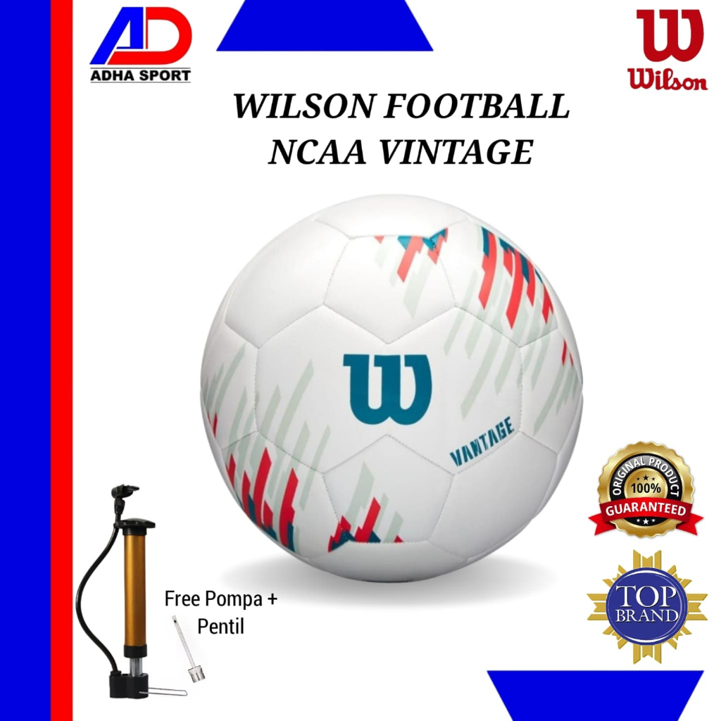 Free Pompa + Pentil Bola Kaki / Sepak Football Wilson NCAA Vintage Original