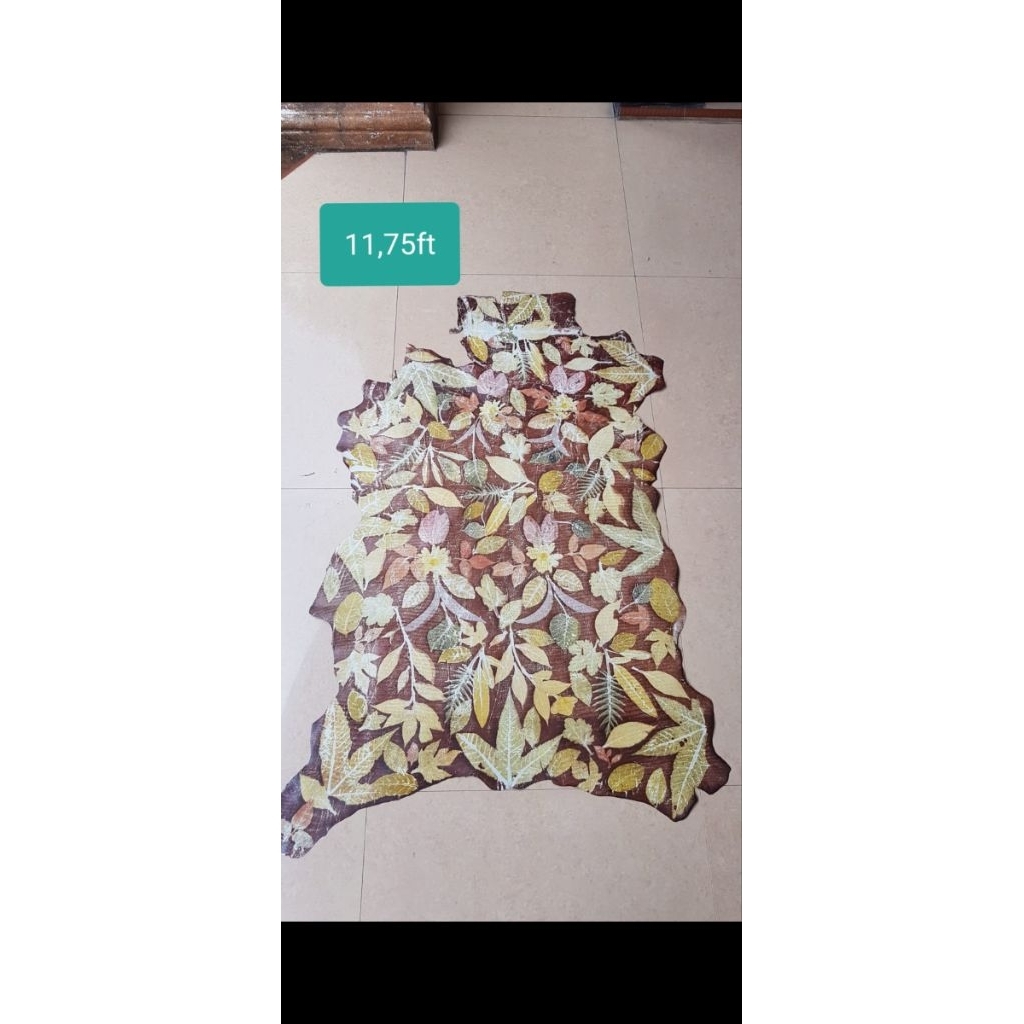Bahan Kulit Kambing Lembaran asli jenis Ecoprint Kualitas Premium