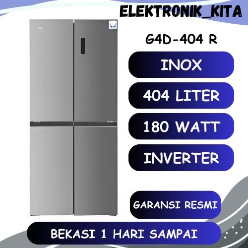 GEA KULKAS 4 PINTU SIDE BY SIDE 404 LITER G4D 404 R INOX G4D 404 BLACK G4D-404 BEKASI GARANSI RESMI