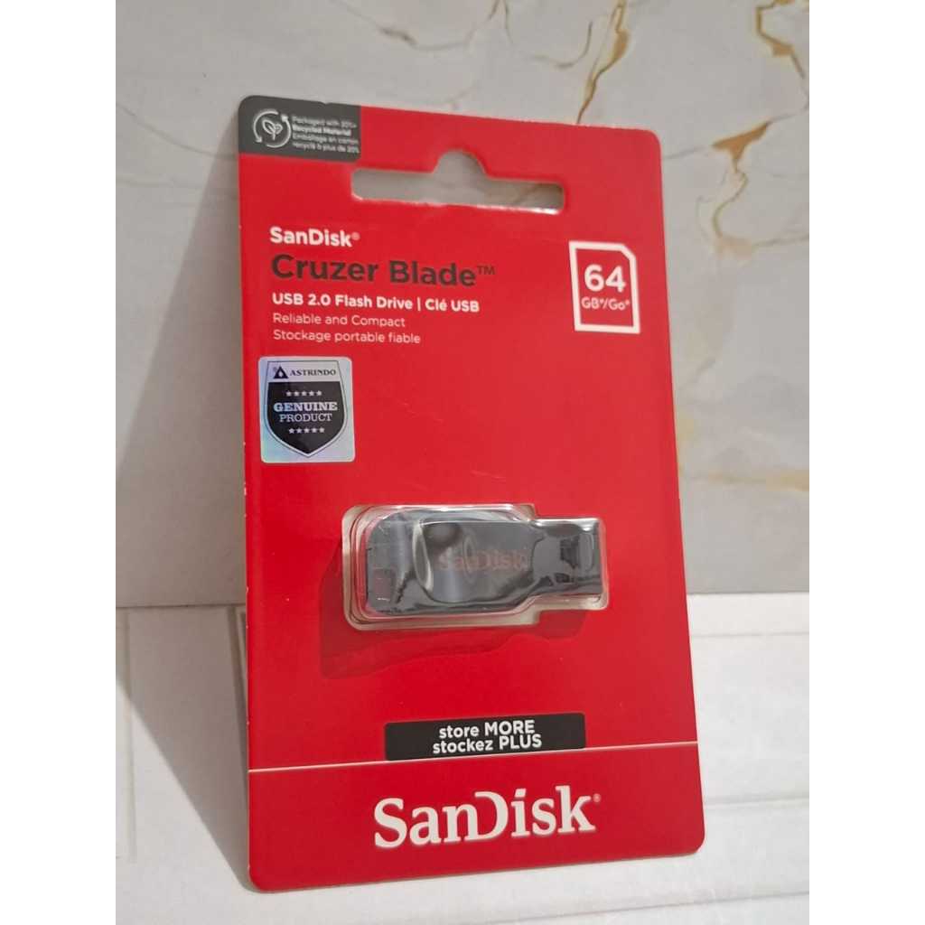 Flashdisk Sandisk 64gb Cruzer Blade Original / Sandisk FD Flash Disk 64 gb