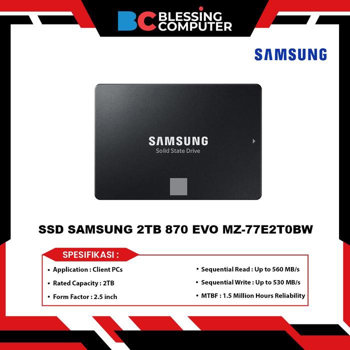 SSD SAMSUNG 2TB 870 EVO MZ-77E2T0BW