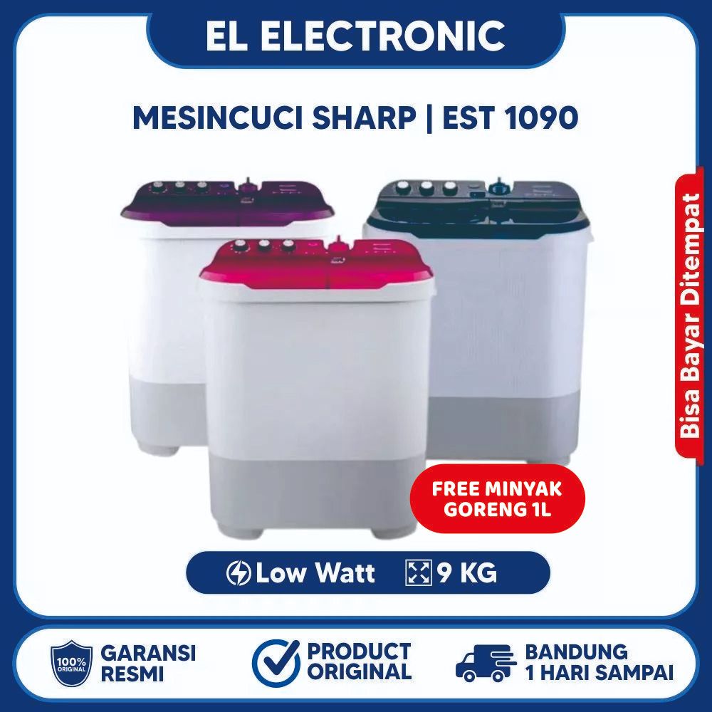 Mesin Cuci SHARP 10KG 2 Tabung EST 1090