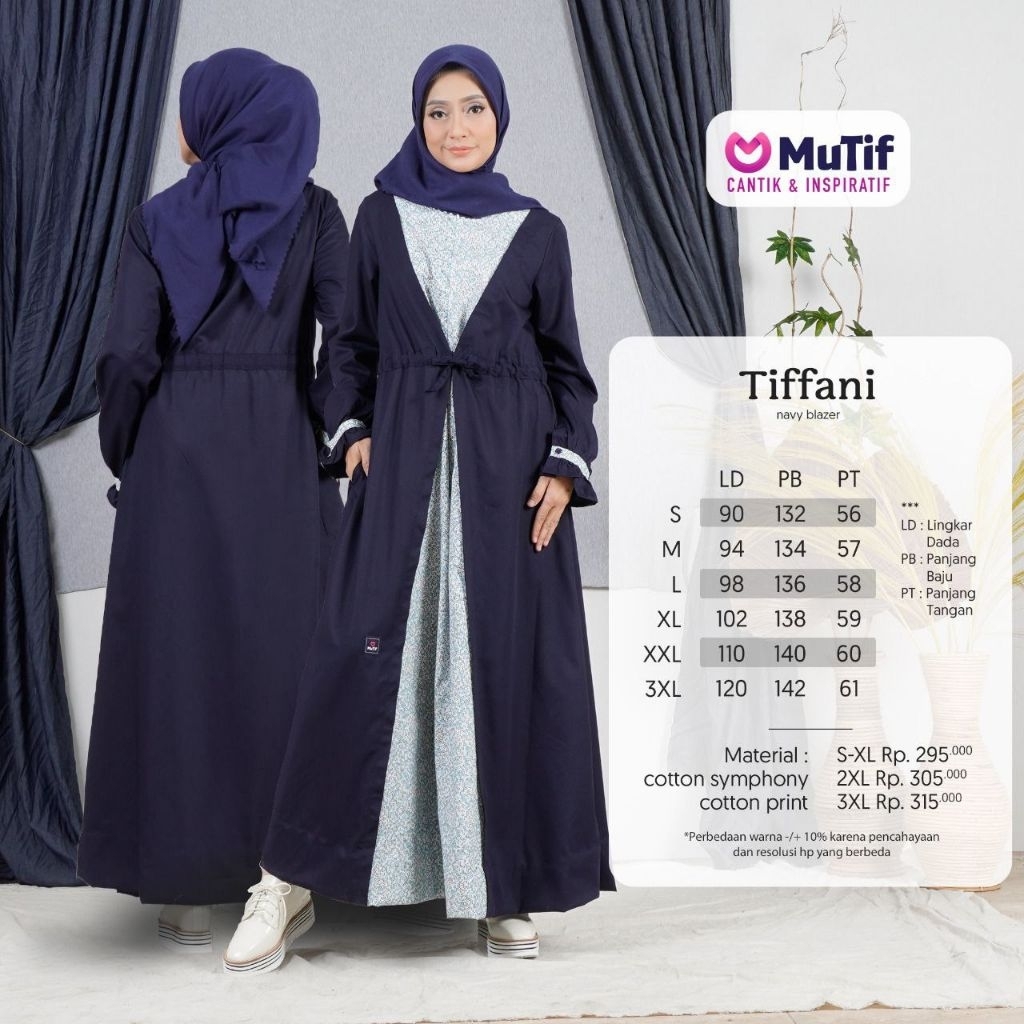 GAMIS MUTIF TIFFANI WARNA NAVY PROMO GAMIS MUTIF