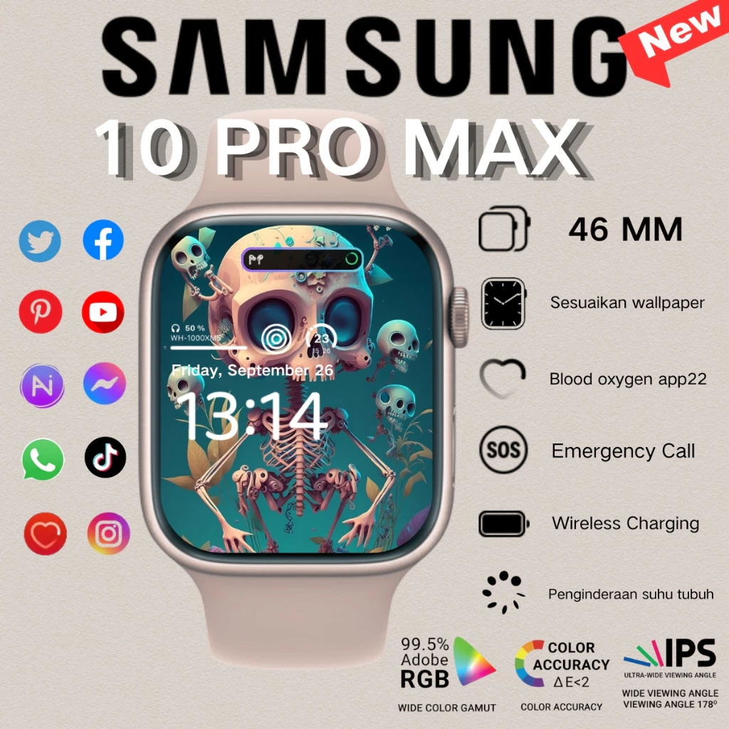 (100% asli -COD)Samsung smartWatch S10 Pro Max/S11 PRO MAX-fungsi panggilan - notifikasi pesan