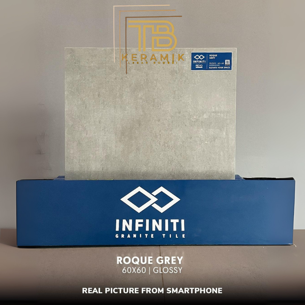 GRANIT LANTAI 60x60 CM | GLOSSY | ROQUE GREY| INFINITI