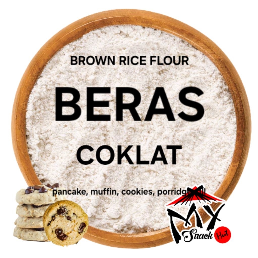 TEPUNG BERAS COKLAT 250GR BROWN RICE FLOUR POWDER MURNI ORGANIK MURNI ASLI ROTI KUE CAKE GLUTEN FREE