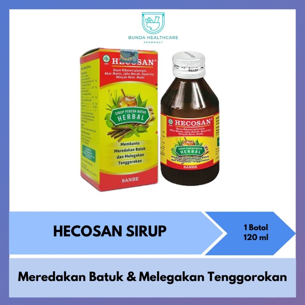 Hecosan Sirup Herbal | Meredakan Batuk dan melegakan tenggorokan