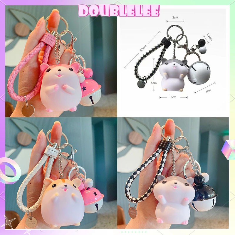 Gantungan Kunci Hamster Lucu Chubby Keychain Motor Mobil Tas Cute Dengan lanyard dan lonceng