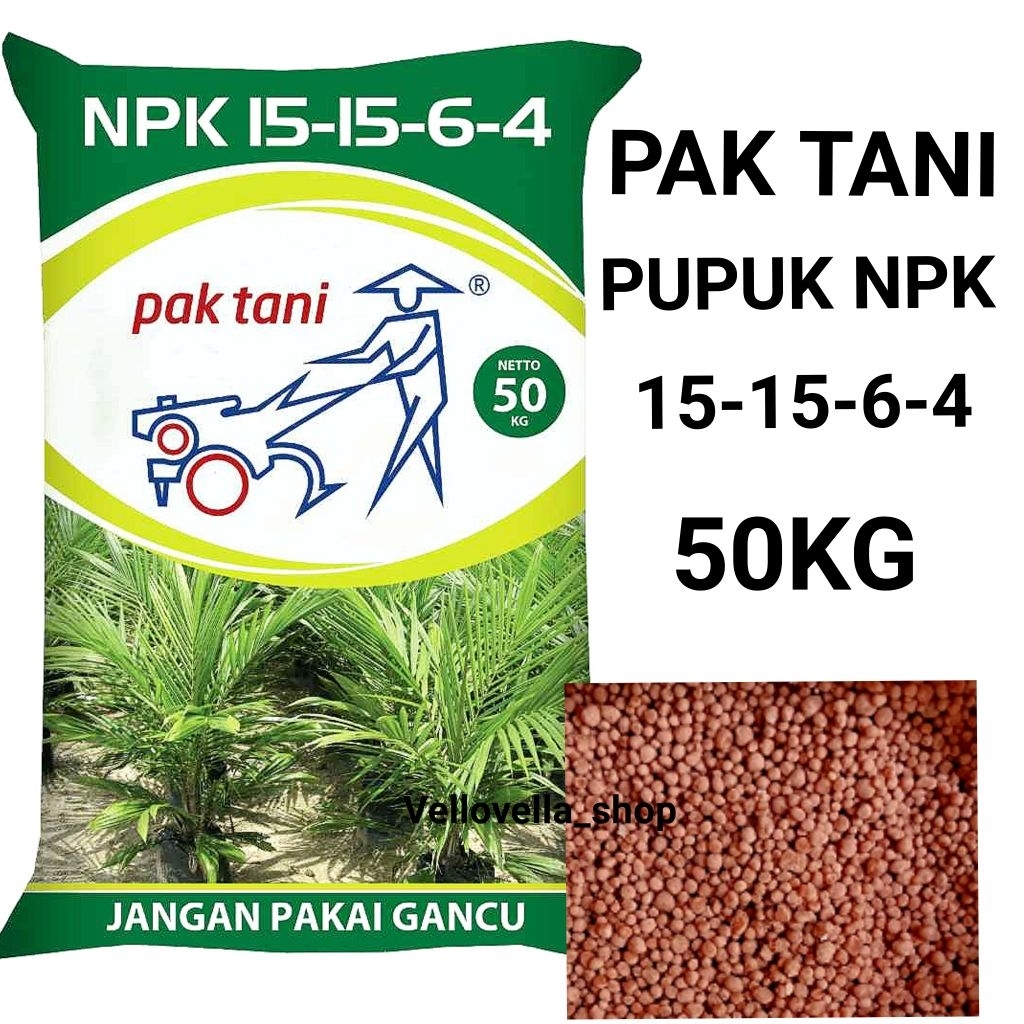 1 Sak 50kg Pupuk NPK Pak Tani 15-15-6-4 untuk pohon sawit / Pupuk tanaman Pak Tani
