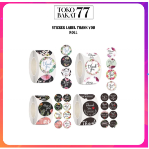 LABEL STICKER ROLL THANK YOU / STIKER UCAPAN TERIMAKASIH MOTIF LUCU