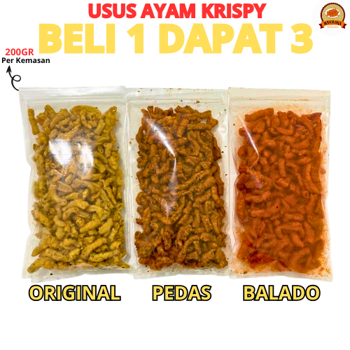 

Keripik Usus Ayam Beli 1 Dapat 3 Per Kemasan 200gr Total 600gr