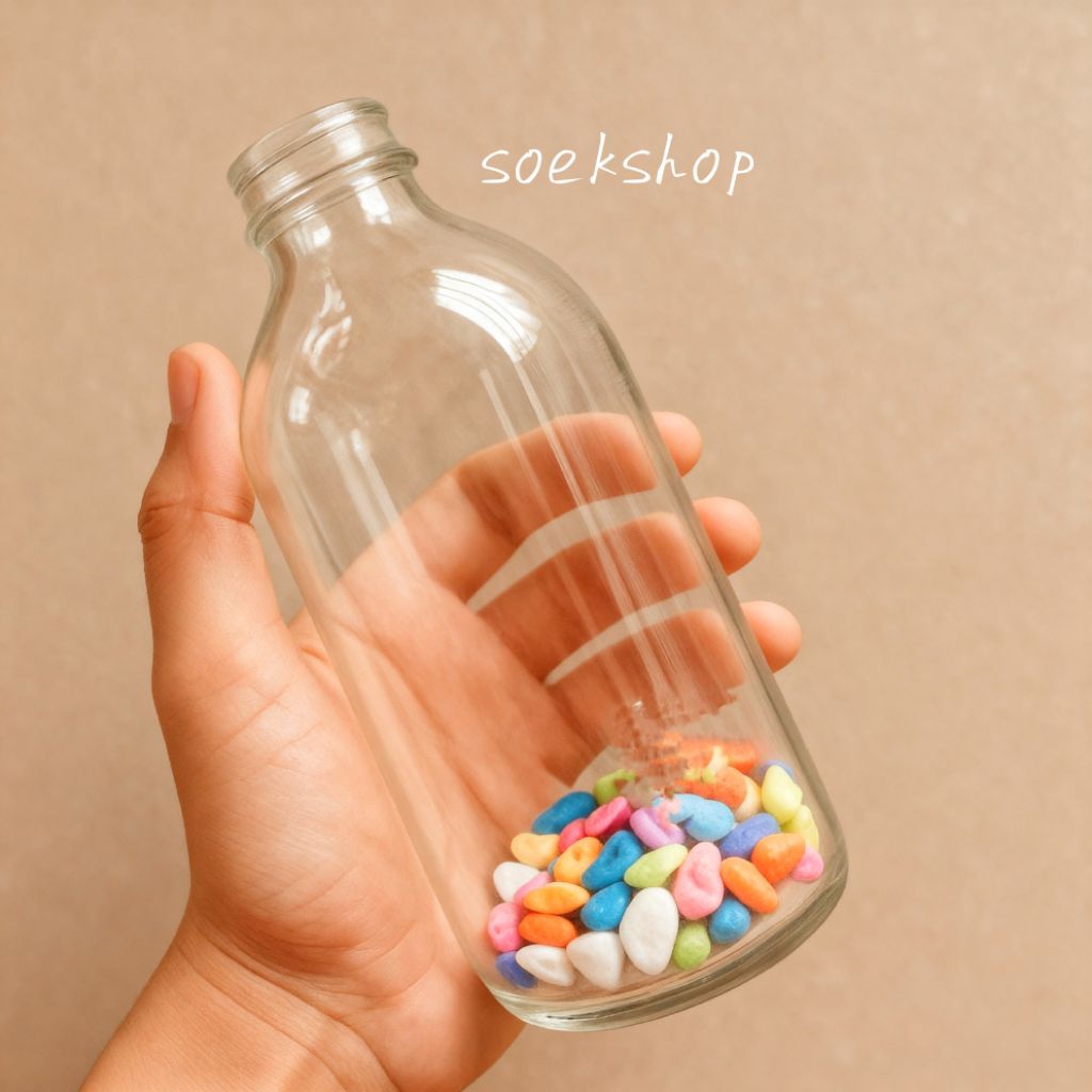 Toples Kaca Ikan 500ml, Botol Kaca ikan Cupang +Hiasan Aquarium mini