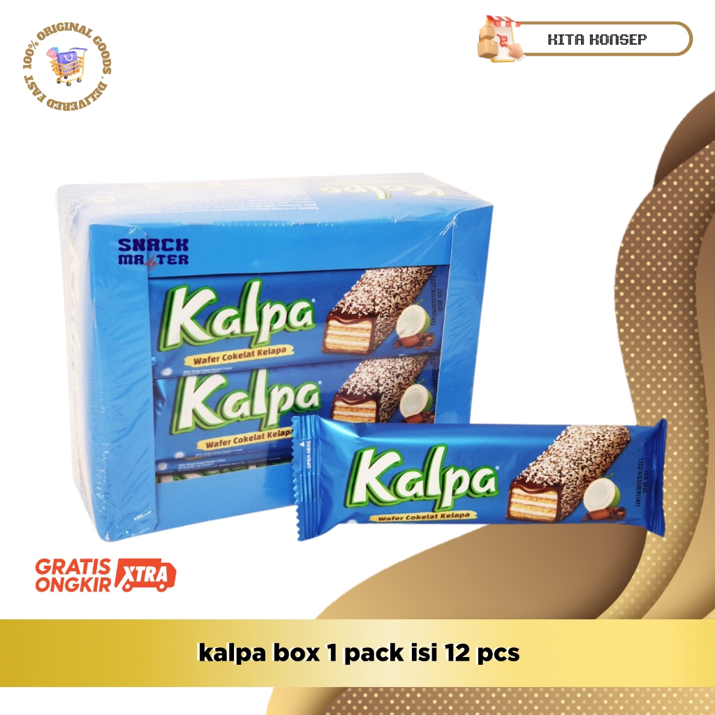Kalpa Wafer Coklat Kelapa 22gr 1 Box 12 Pcs / Kalpa snack