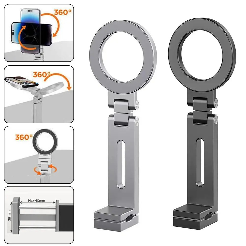 Magnetic Phone Bracket Holder Portable Jepit Tebal 4 cm Magnet Tempel Layar LCD Tiang Live Meja Lemari Dapur Kantor Monitor Travelling Airplane Holder Universal Foldable Travel Phone Holder Desktop Clamp 38mm Tripod 1/4 inch Clamp 360 Rotation LX60 LX 60