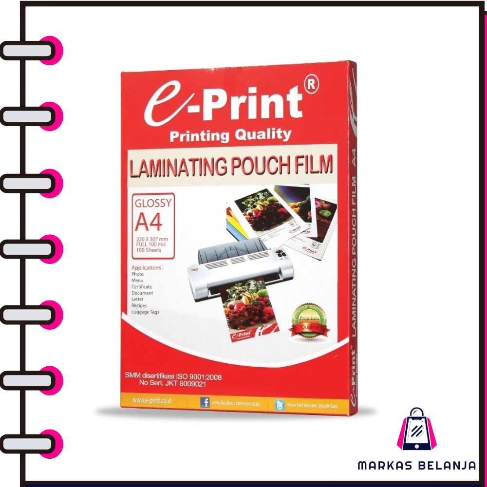 

markas belanja e-Print Laminating Pouch A4/F4 Isi 100 Sheet Y3879
