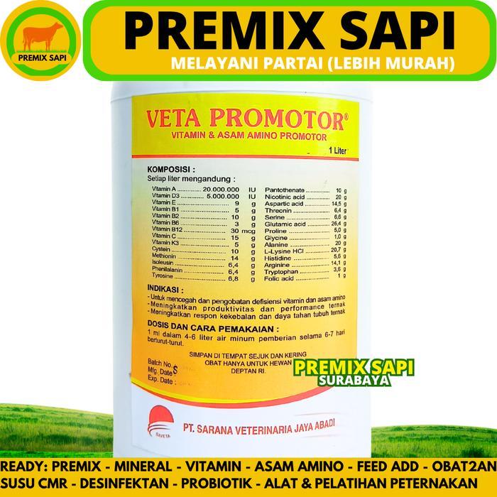 VETA PROMOTOR 1 LITER - PREMIX CAIR MULTIVITAMIN ASAM AMINO PEMACU PERTUMBUHAN TERNAK AYAM SAPI