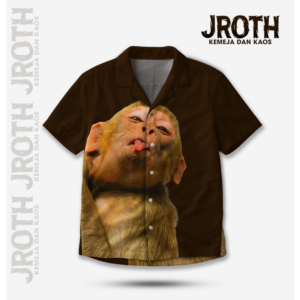 JROTH.WEAR Kemeja Monyet Lucu Gorilla Monkey Baju Pria Unisex Casual Korean Style | JT-38