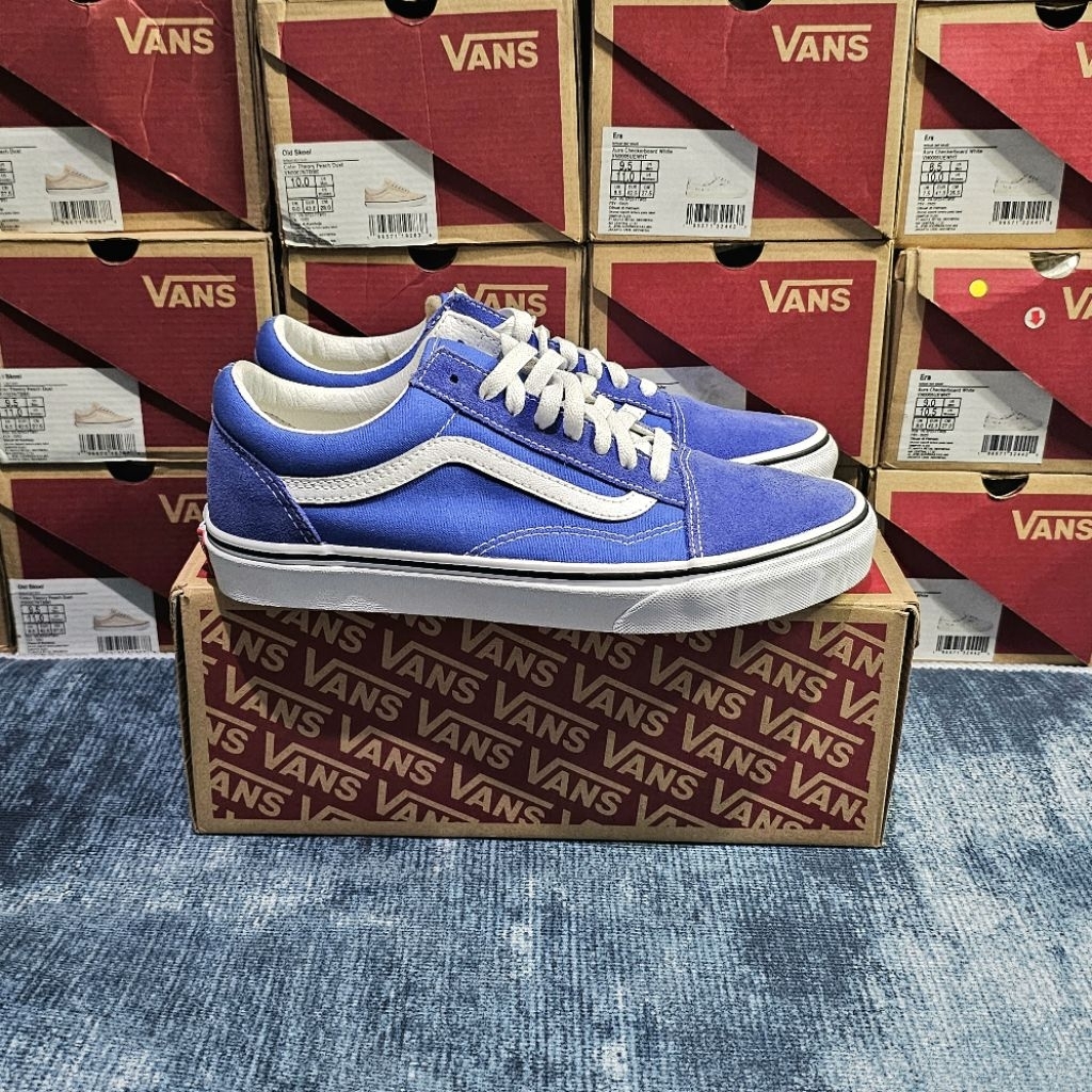 Sepatu Old Skool Color Theory Dazling Blue (ORIGINAL BNIB RESMI VANSINDO PT GMG/PT NAVYA)