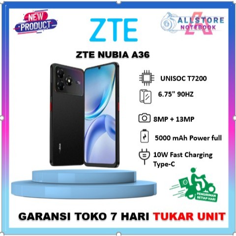 ZTE NUBIA A36 (4+8)GB/64GB Smartphone Kamera AI 13MP Garansi Resmi Nasional