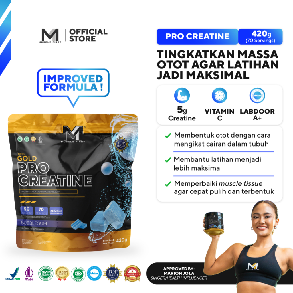 MUSCLE FIRST Pro Creatine 420gr - Menambah Massa Otot Suplemen Fitness