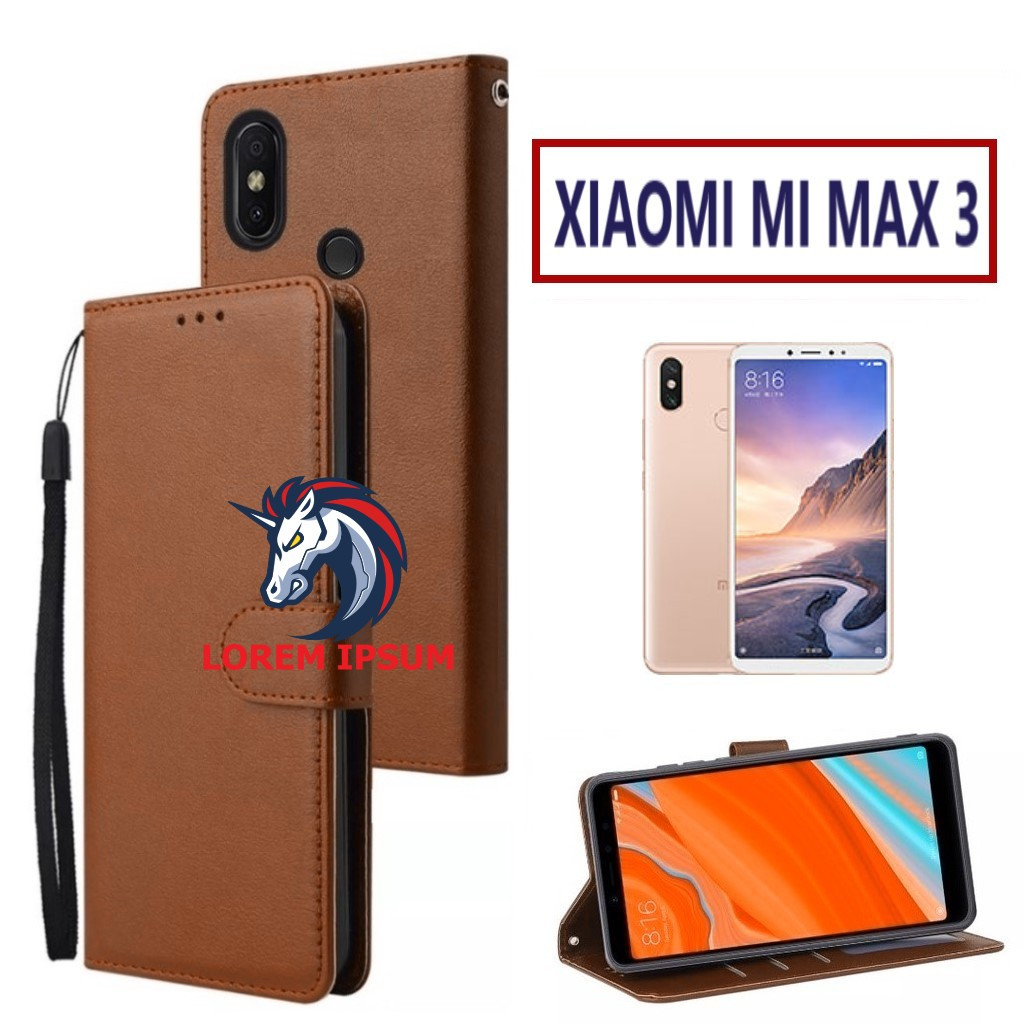 LEATHER CASING XIAOMI MI MAX 3 CASE KULIT FLIP WALLET LEATHER KULIT PREMIUM SARUNG BUKA TUTUP KESING