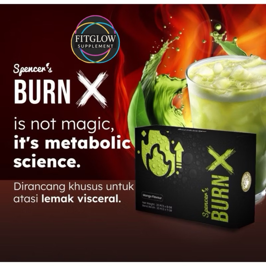 (ECER 1 SACHET) SPENCERS Supergreen Burn X Mango Lemonade - Pembakar Kalori dan Lemak Alami Langsing