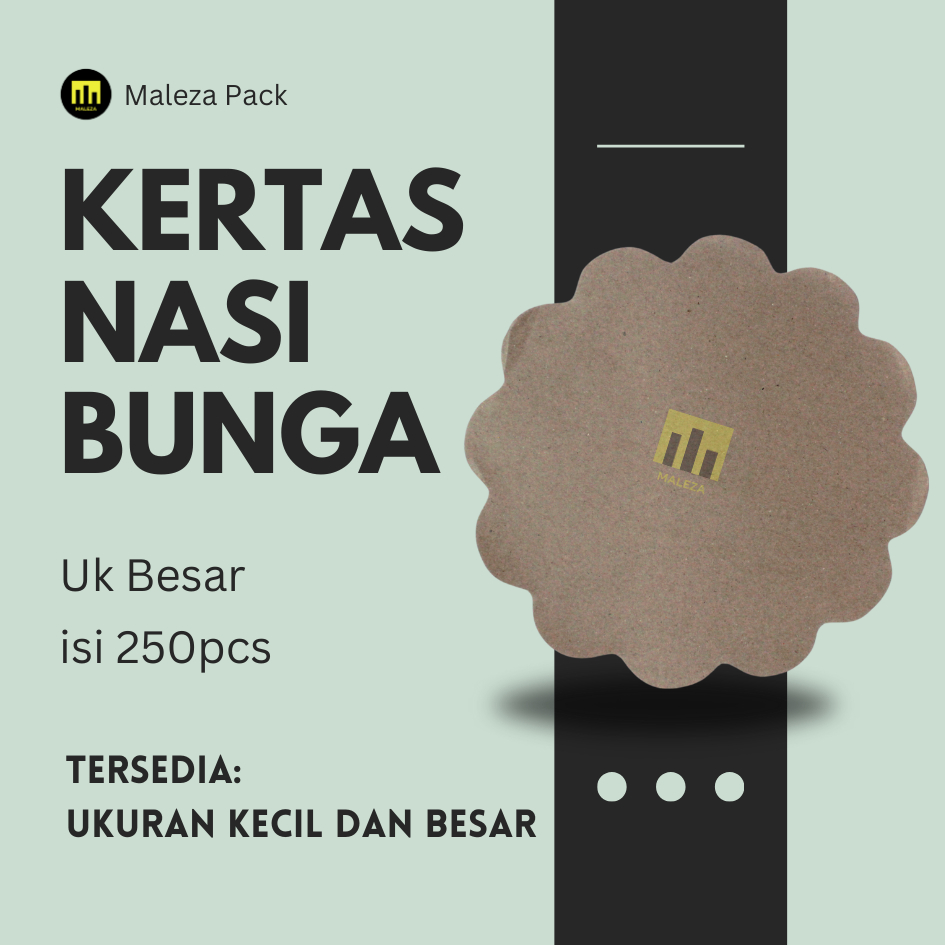 Kertas Nasi Coklat isi 250 lembar Besar | Kertas Nasi Bunga Craft Laminasi