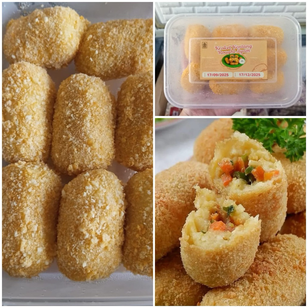 Kroket Kentang Ragout Ayam isi 7 / keroket kentang cemilan frozen food bogor