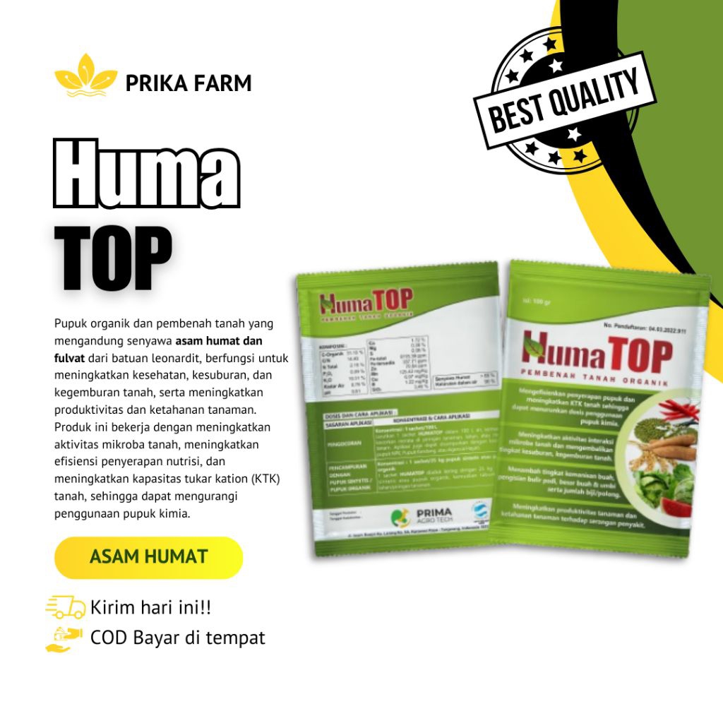 Humatop,  Asam humat, Pembenah Tanah, Pupuk Organik