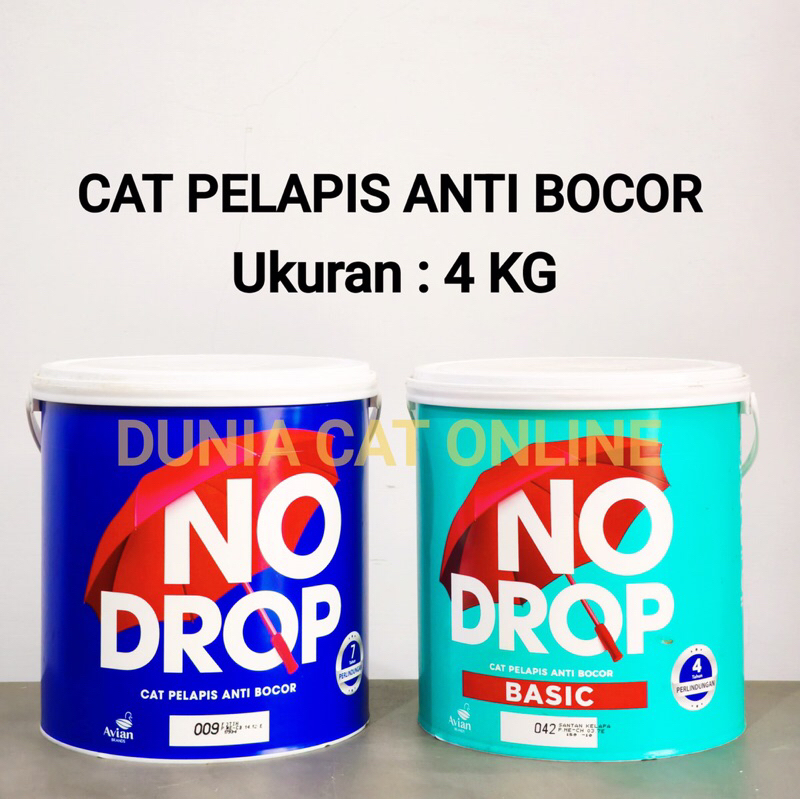 NO DROP CAT PELAPIS ANTI BOCOR WARNA PUTIH DAN ABU TUA / CAT ANTI BOCOR BISA UNTUK EXTERIOR DAN INTE