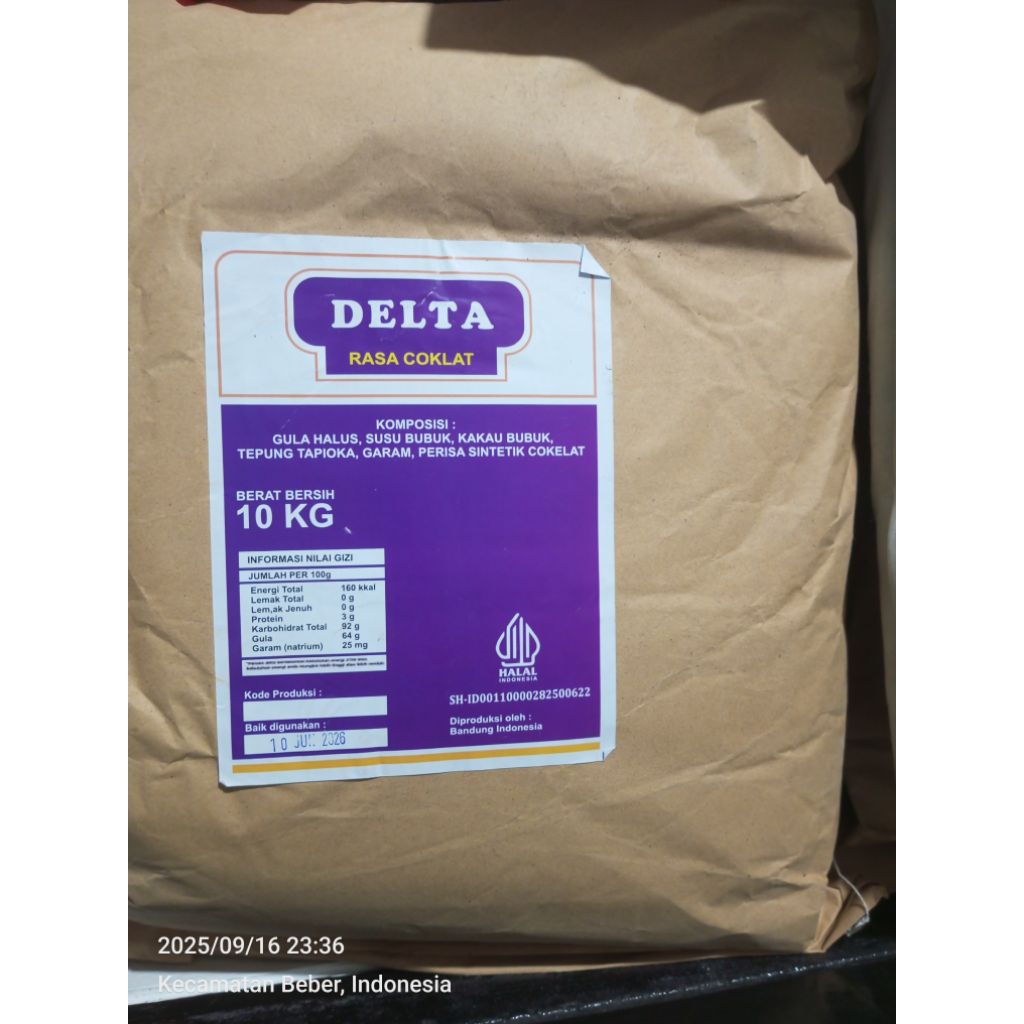coklat bubuk manis/ choco filling powder Delta 10kg