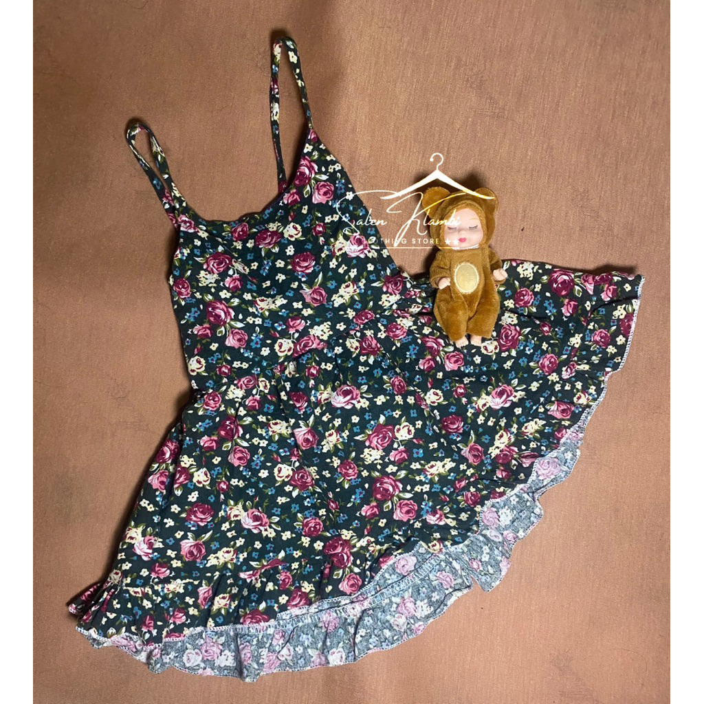 dress kutung anak tali satu kamari cantik bunga