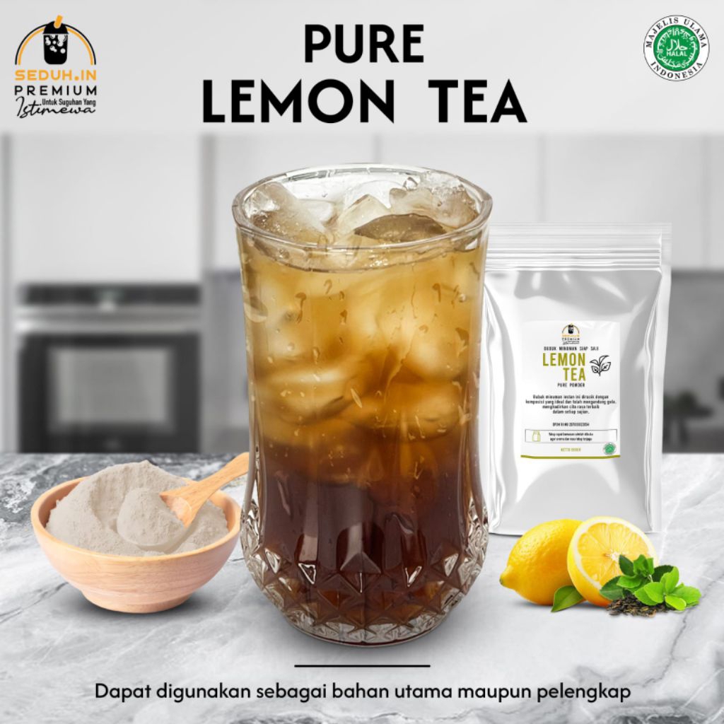 PURE TEA BUBUK - LEMON TEA TANPA GULA - 1KG SEDUHIN PREMIUM