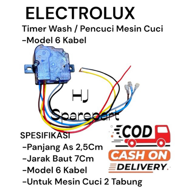 TIMER WASH 6 KABEL MESIN CUCI ELECTROLUX 2 TABUNG - TIMER MESIN CUCI ELECTROLUX 6 KABEL KWALITAS