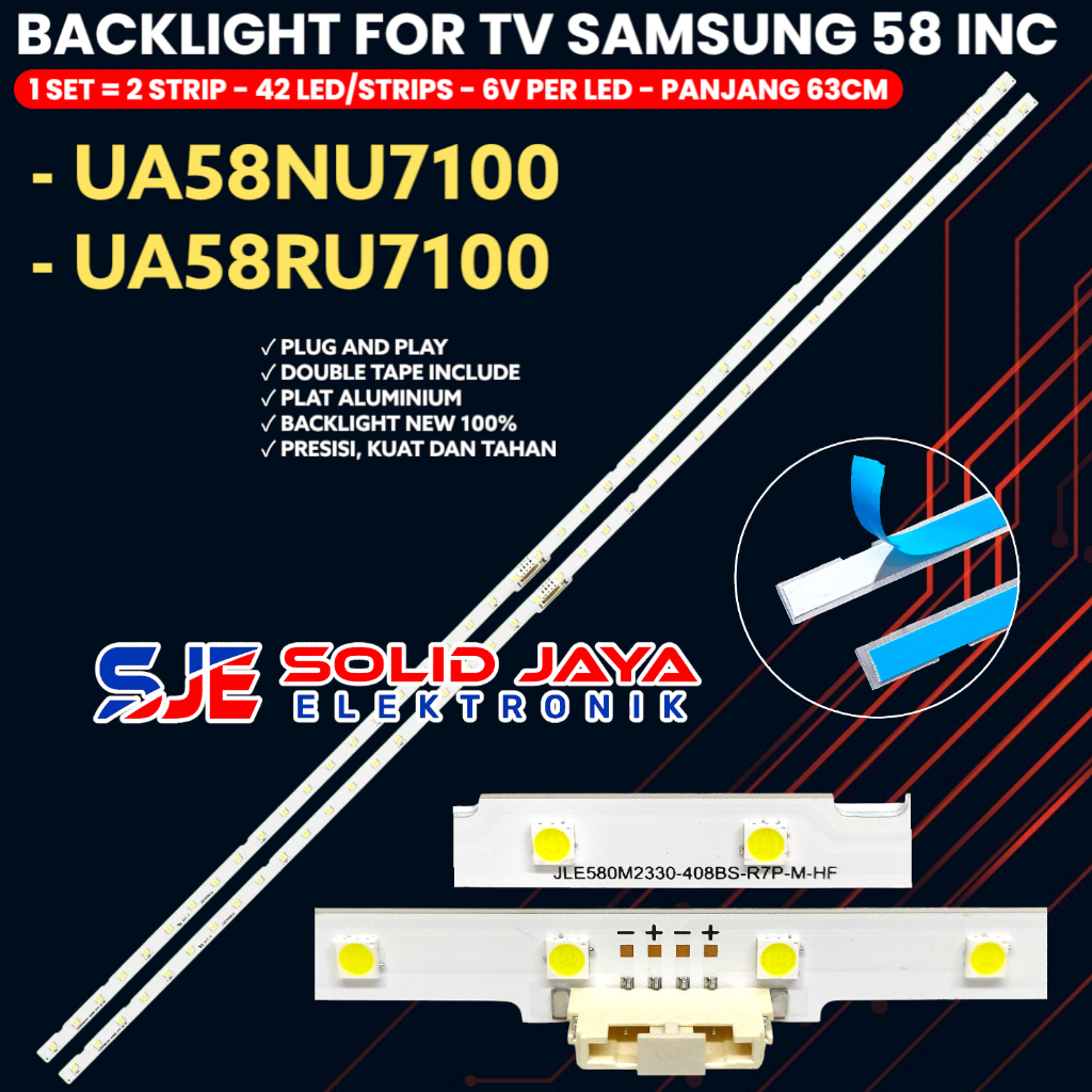 BACKLIGHT TV SAMSUNG 58 INCH 58NU7100 58RU7100 UA58NU7100 UA58RU7100 UA-58NU7100 UA-58RU7100 BL 58NU