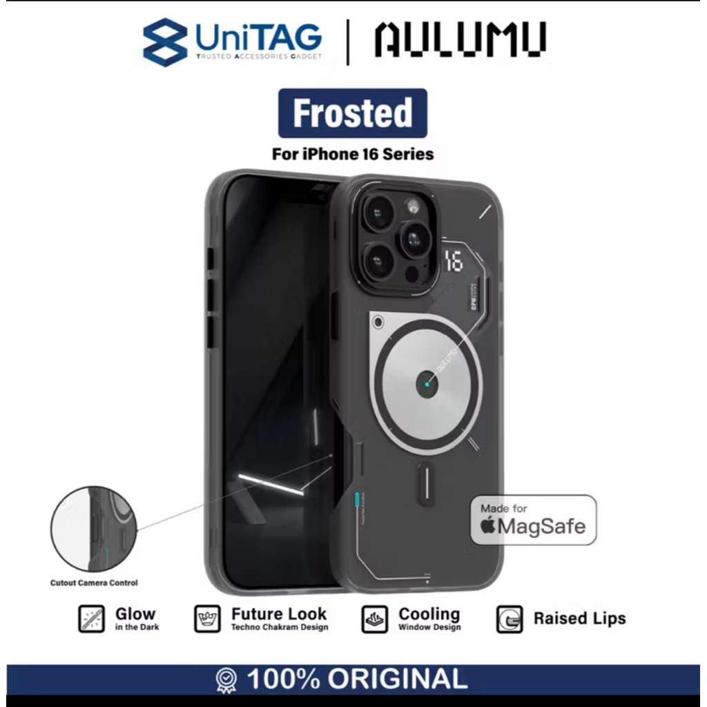 Case iPhone 16 Pro Aulumu Frosted MagSafe Cooling Matte Anti Shock Crack Hybrid Casing // Case Cooli