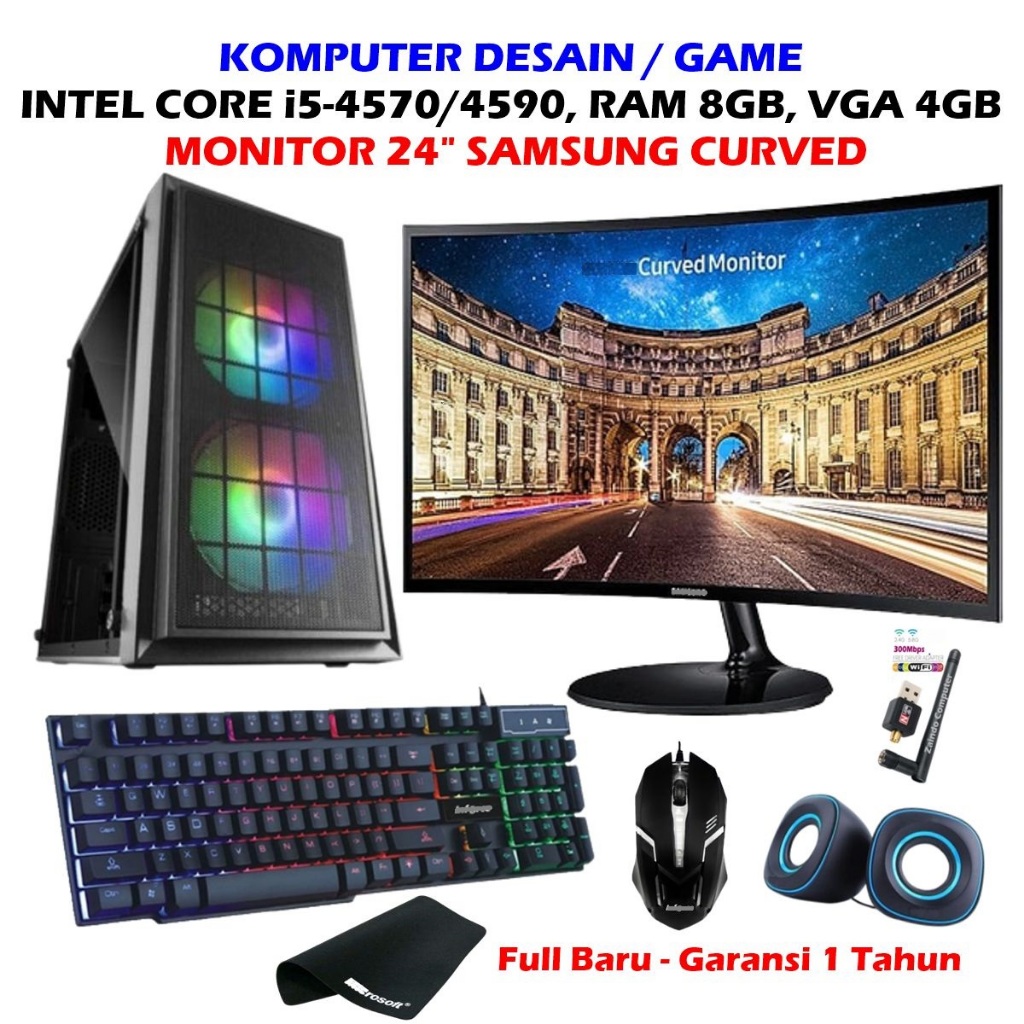 PAKET KOMPUTER GAMING INTEL CORE I5-4590 GEN 4 HASWELL - PAKET KOMPUTER DESAIN INTEL CORE I5-4590 - 