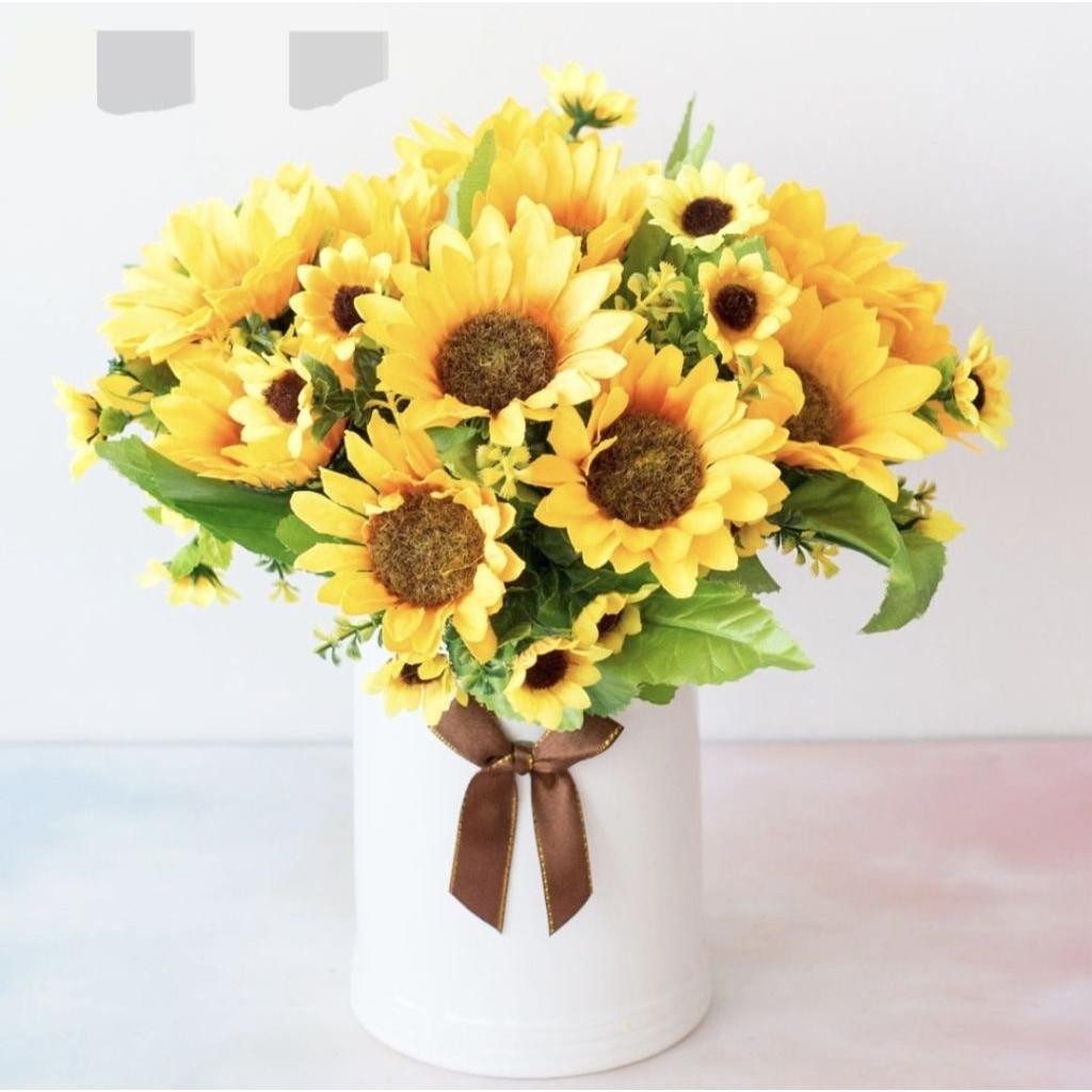 BUNGA MATAHARI BESAR / TANAMAN ARTIFICIAL BUNGA PLASTIK / SUNFLOWER / BUNGA MATAHARI PLASTIK 7 CABAN