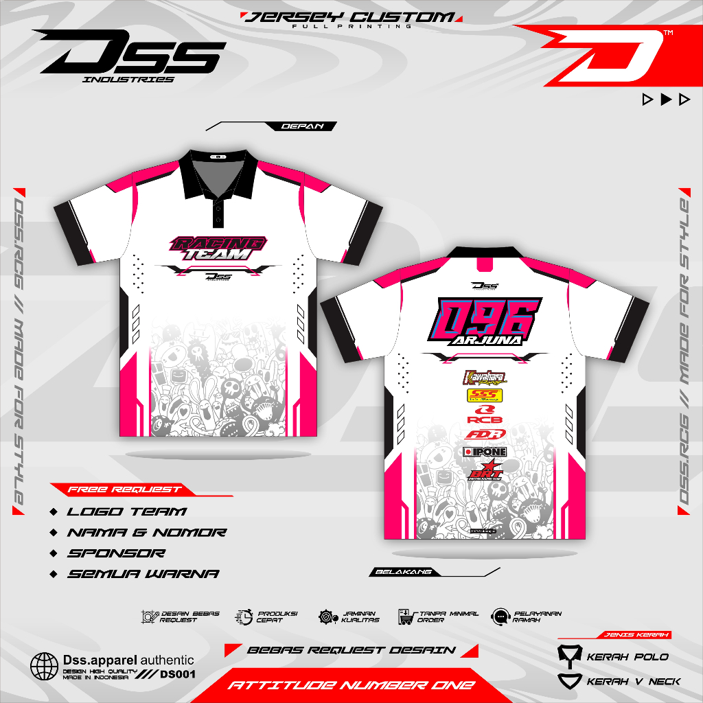 Jersey Racing Polo Custom Full Printing Adem Jersey Racing Custom Full Printing Lembut Adem || Jerse